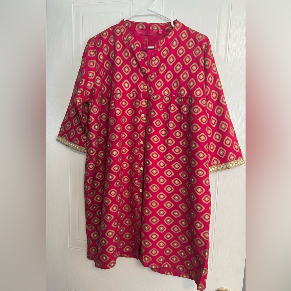 Printed Tunic, Red tunic, Women kurti, Valentine special